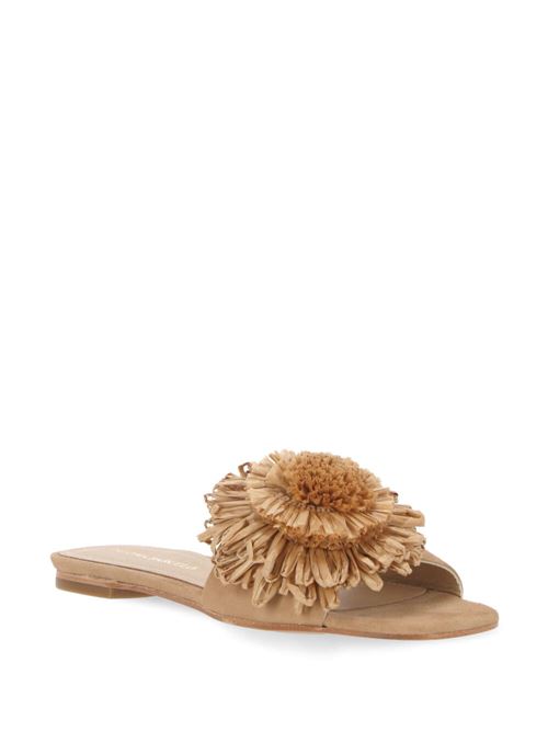 beige suede floral appliqué Paloma Barcelò | 24-3103AZUMINOCCIOLA